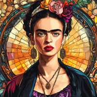 Portretul Frida Kahlo în stilul lui Alphonse Mucha. – FR24-016