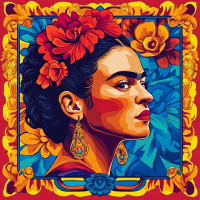 Portretul Frida Kahlo în stilul lui Alphonse Mucha. – FR24-022