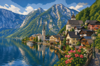Hallstatt pe malul lacului alpine