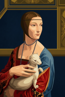 Reconstituire a femeii cu ermine, inspirată de Leonardo da Vinci – BG26-0580