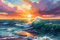 Apus de soare pe mare