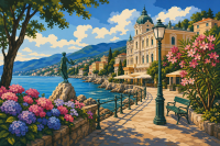 Pista de promenadă de pe litoralul Opatija